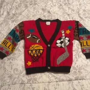 Boys sport theme cardigan sweater
